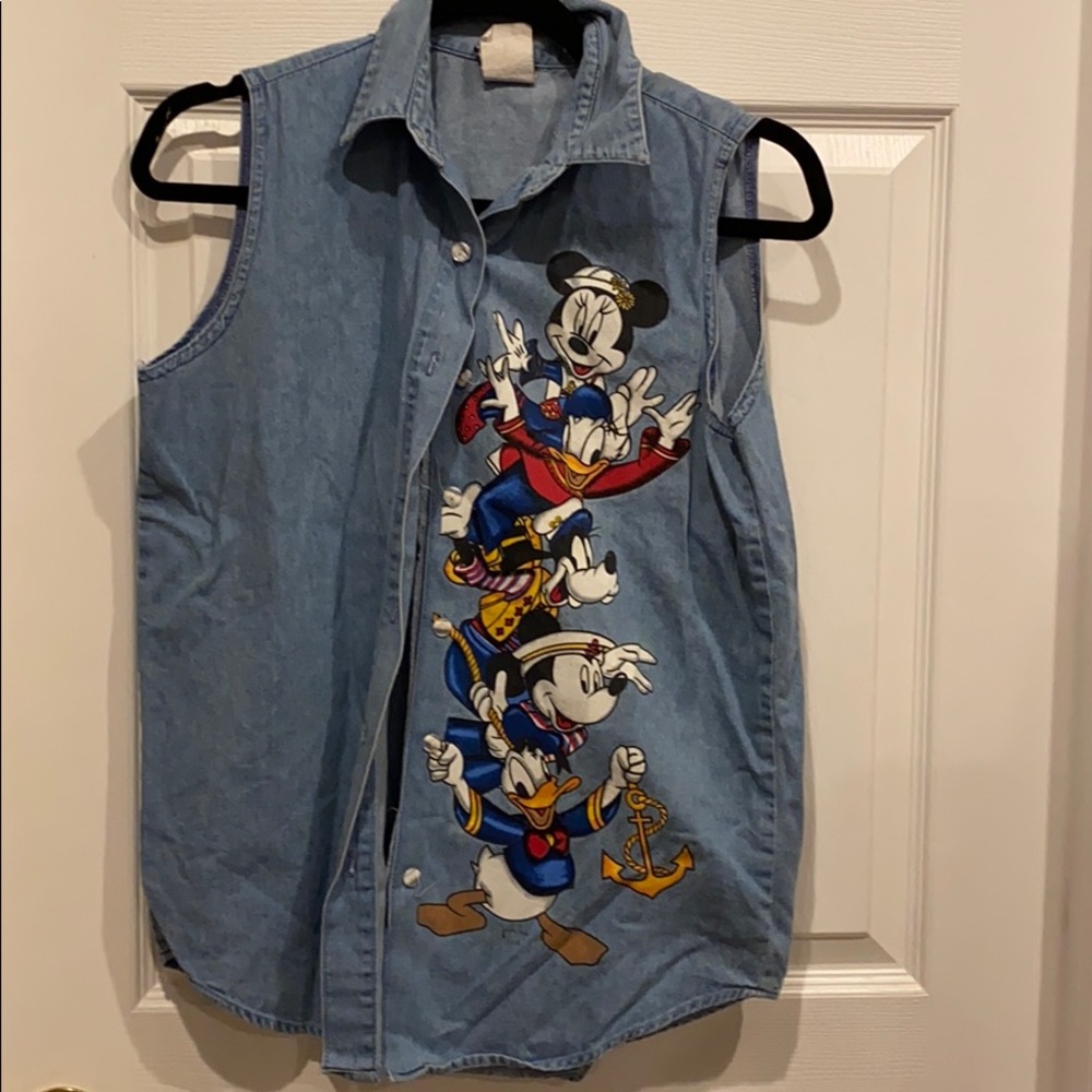 Vintage Mickey Mouse Disney Jean Top